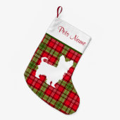 Kundenspezifische Hundezucht-rotes u. grünes Kleiner Weihnachtsstrumpf (Vorderansicht (hängend))