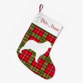 Kundenspezifische Hundezucht-rotes u. grünes Kleiner Weihnachtsstrumpf (Vorderansicht (hängend))