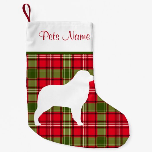 Kundenspezifische Hundezucht-rotes u. grünes Kleiner Weihnachtsstrumpf (Vorderseite)