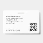 Kundenspezifische ID-Logo QR Black Gold Ausweis (Rückseite)
