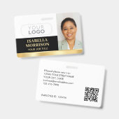 Kundenspezifische ID-Logo QR Black Gold Ausweis (Vorder- & Rückseite)