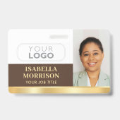 Kundenspezifische ID-Logo QR Brown Gold Ausweis (Vorderseite)