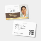 Kundenspezifische ID-Logo QR Brown Gold Ausweis (Vorder- & Rückseite)