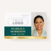 Kundenspezifische ID-Logo QR Green Gold Ausweis (Vorderseite)