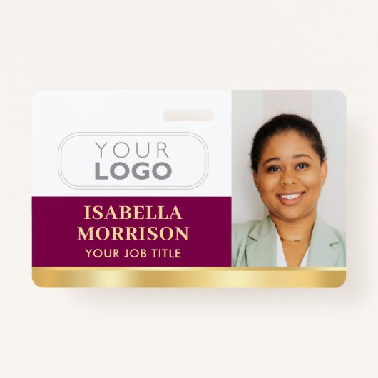 Kundenspezifische ID-Logo QR Plum Gold Ausweis (Vorderseite)