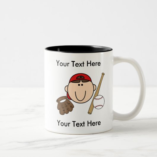 Kundenspezifische Jungen-Baseball-Tasse - Zweifarbige Tasse (Rechts)