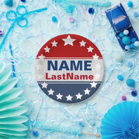 Kundenspezifische Kampagnen-Schablone Pappteller (Party)