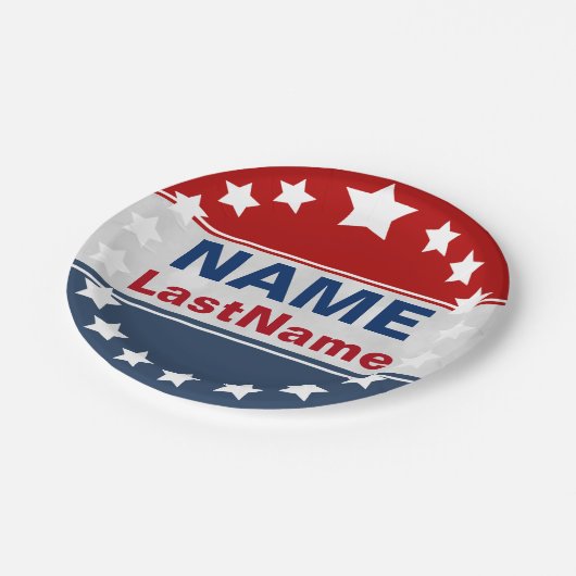 Kundenspezifische Kampagnen-Schablone Pappteller (Schrägansicht)