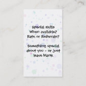 Kundenspezifische Karte der LIttleGirlie (Rückseite)