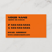 Kundenspezifische Karten des orange schwarzen (Rückseite)