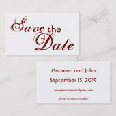 Kundenspezifische kastanienbraune Hochzeitskarten Visitenkarte (Vorne/Hinten)