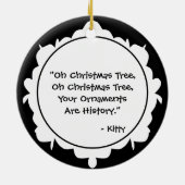 "Kundenspezifische Katze im Weihnachtsbaum Keramik Ornament (Hinten)