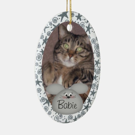 Kundenspezifische Katzen-Foto-Verzierung Keramik Ornament (Rechts)