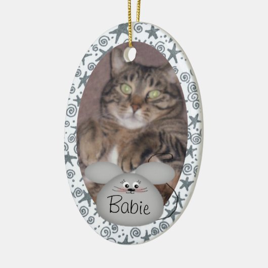 Kundenspezifische Katzen-Foto-Verzierung Keramik Ornament (Links)