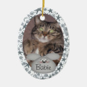 Kundenspezifische Katzen-Foto-Verzierung Keramik Ornament (Vorne)