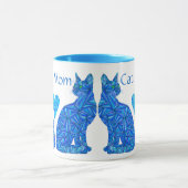 Kundenspezifische Katzen-Mama-abstrakte sitzende Tasse (Zentrum)