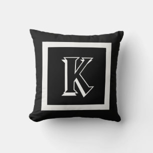 kundenspezifische kissen monogramm fett schwarz-we