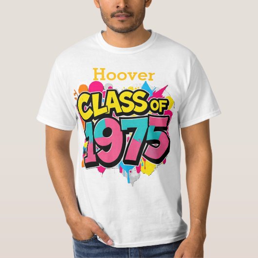 Kundenspezifische Klasse von 1975 T-Shirt (Vorderseite)