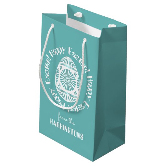 Kundenspezifische kleine Geschenktasche Ostereies Geschenktüte (Rückseite Schrägansicht)