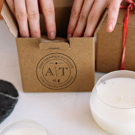 Kundenspezifische KMU-Monogramm mit sozialen Medie Gummistempel