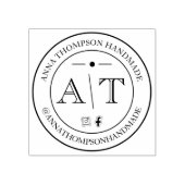 Kundenspezifische KMU-Monogramm mit sozialen Medie Gummistempel (Prägung)