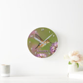 Kundenspezifische Kolibri-Blumen Runde Wanduhr (Zuhause)