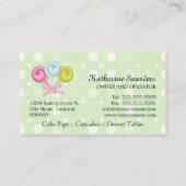 Kundenspezifische Kuchen-Pop-Bäckerei Visitenkarte (Rückseite)