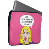 Kundenspezifische Laptoptaschen der RETRO FRAU Laptopschutzhülle (Vorne Rechts)