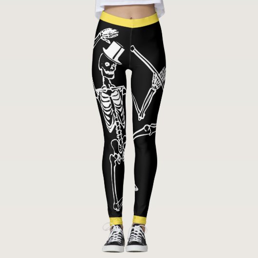 Kundenspezifische Leggings, die SKELETT MIT Leggings (Vorderseite)
