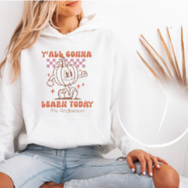 Kundenspezifische Lehrer Retro Pumpkin & Quote Hoodie