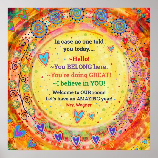 Kundenspezifische LehrerInspiritivität im Klassenz Poster (Vorne)