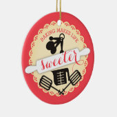 Kundenspezifische Liebe backende Keramik Ornament (Rechts)