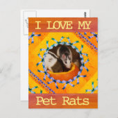Kundenspezifische Liebe des Ratten-Foto-I meine Postkarte (Vorne/Hinten)