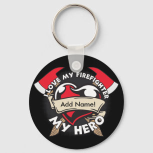 Kundenspezifische Liebe mein Feuerwehrmann Schlüsselanhänger