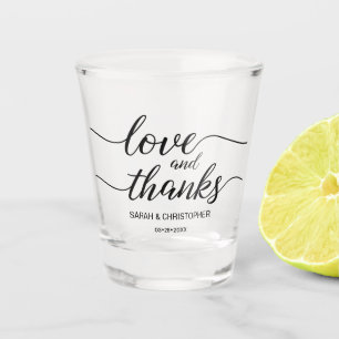 Kundenspezifische Liebe und dank moderner Script-H Schnapsglas
