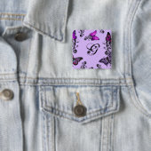 Kundenspezifische lila Schmetterlinge Button (Beispiel)