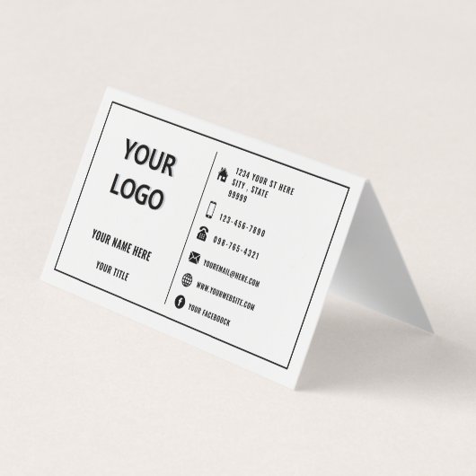 Kundenspezifische Logo-Firmennamen Moderne Rahmen  Visitenkarten (Rückseite)