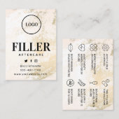 Kundenspezifische Logo Gold Filler Aftercare Card Visitenkarte (Vorne/Hinten)