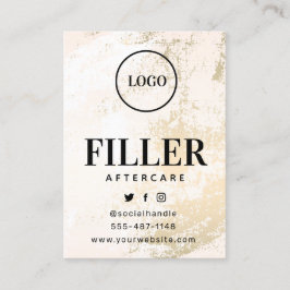 Kundenspezifische Logo Gold Filler Aftercare Card  Visitenkarte