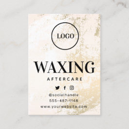 Kundenspezifische Logo Gold Waxing Aftercare Card Visitenkarte