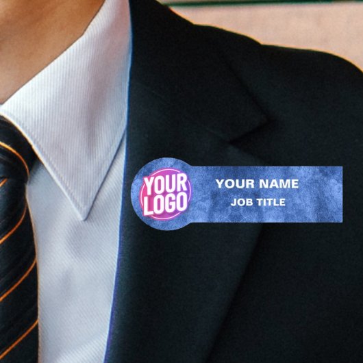 Kundenspezifische Logo-Mitarbeiter Mat Blue Metall Namensschild