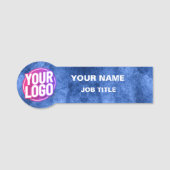 Kundenspezifische Logo-Mitarbeiter Mat Blue Metall Namensschild (Vorderseite)