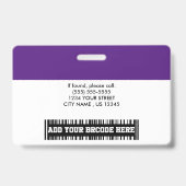 Kundenspezifische Logo und Foto- und Bar-Code Ausweis (Rückseite)