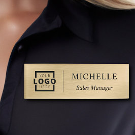 Kundenspezifische Logokombinationen Mitarbeiter Go Namenschild