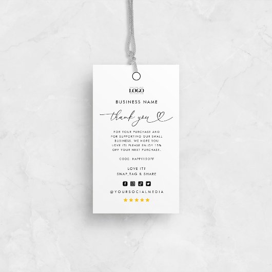 Kundenspezifische Logos Danke Business Closing Tag