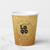Kundenspezifische Logos Gold Glitzer Paper Party C Pappbecher (Vorderseite)