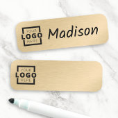 Kundenspezifische Logos Mitarbeiter Gold Dry Erase Namensschild