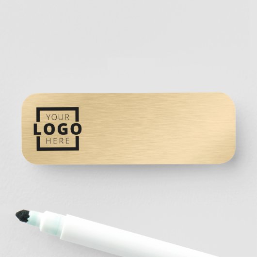 Kundenspezifische Logos Mitarbeiter Gold Dry Erase Namensschild (Beispiel)