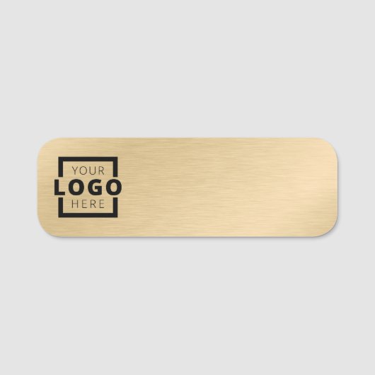 Kundenspezifische Logos Mitarbeiter Gold Dry Erase Namensschild (Vorderseite)