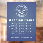 Kundenspezifische Logos und Öffnungszeiten Fensteraufkleber (Blatt 2)